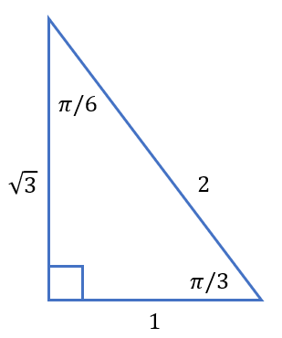 Special Triangle with angles 90°, 30°, and 60°.
