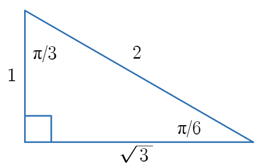 Special Triangle with angles of 60°, 30°, and 90°.